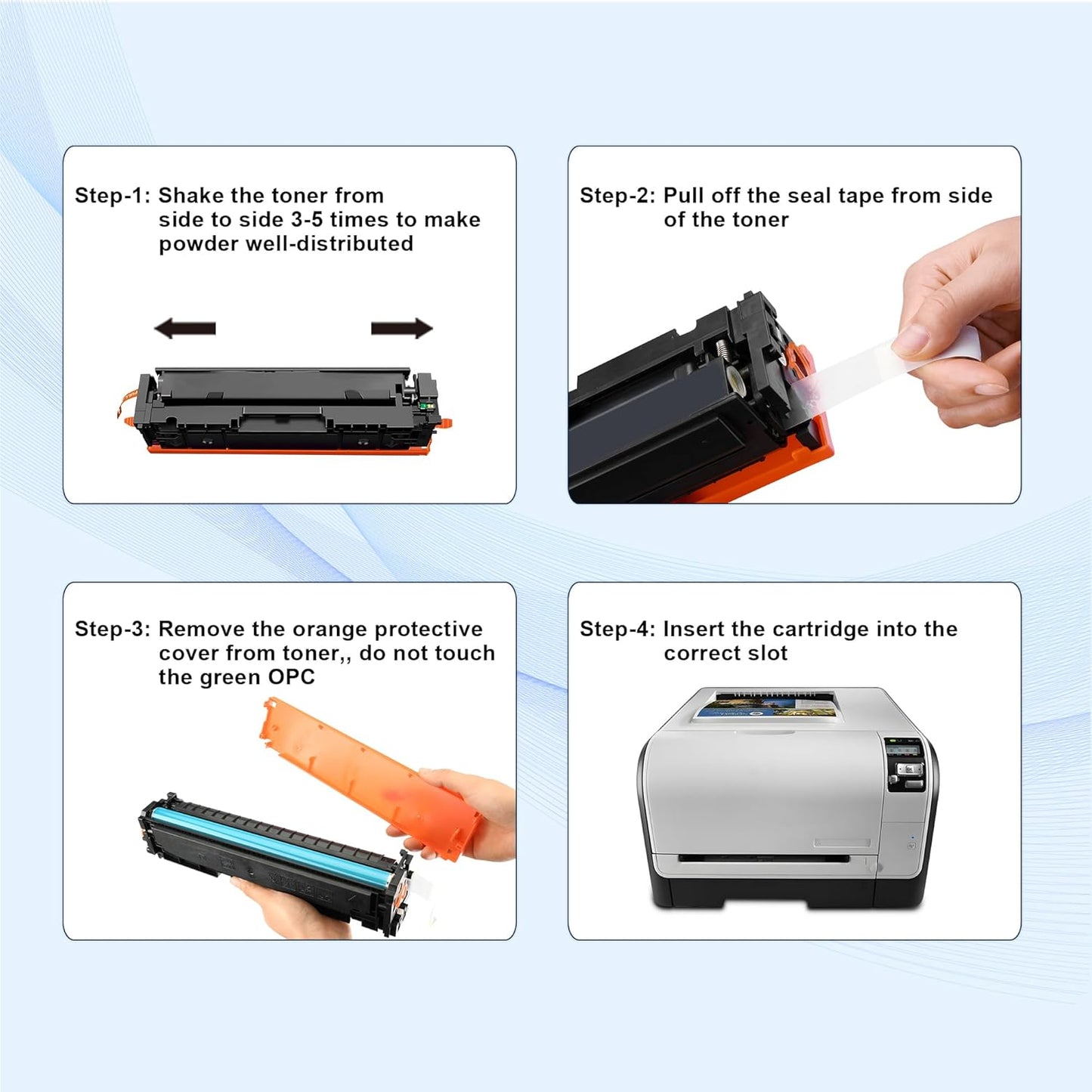 128A Toner Cartridge Works with HP Laserjet Pro CP1525nw CM1415fnw CM1415fn CP1525n Printer Ink (Black,Cyan,Yellow,Magenta 4 Pack)