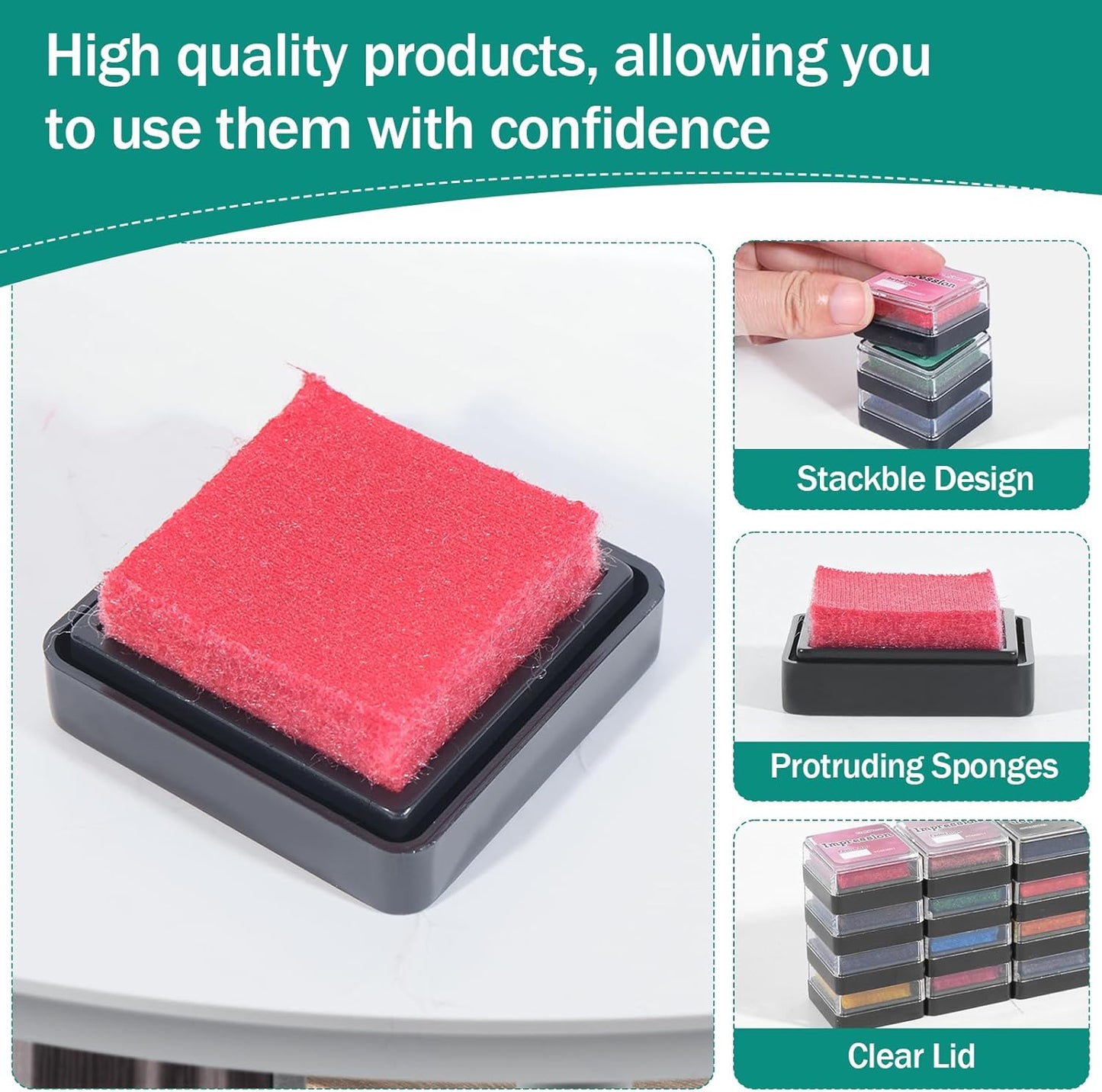 CraftyManor Mini Smudge Ink Pads for Stamps, Water Based Halo Dye Stamp Pad for Scrapbooking, DIY Craft Scrapbook Supplies for Adults (24 Colors)