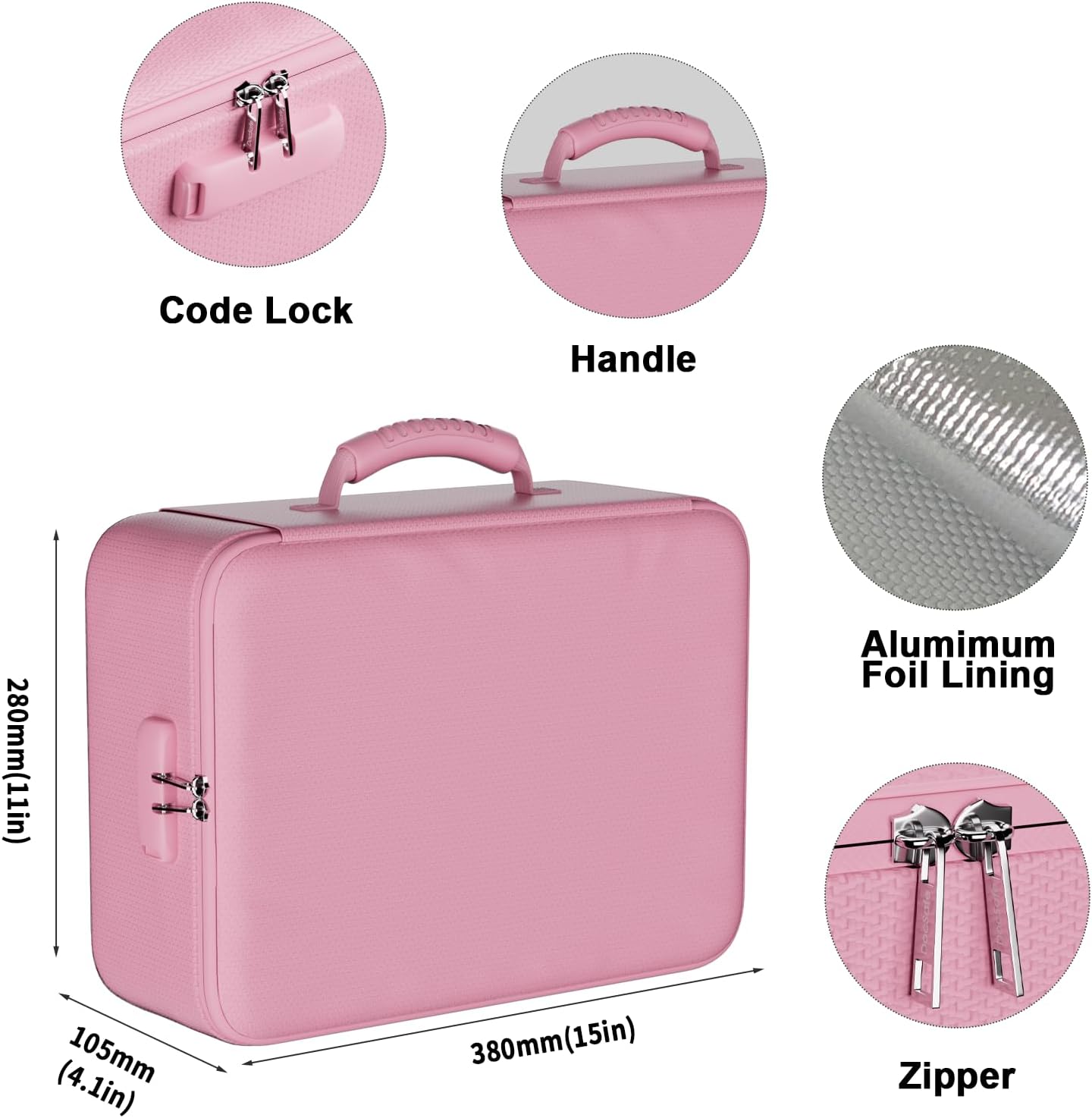 DocSafe 5200°F Document Organizer with Lock,Upgraded Heat Insulated Fireproof＆Waterproof Box 8 Layers File Organizer,Portable Home Travel Safe Storage for Important Documents, Files,Pink (Soft)