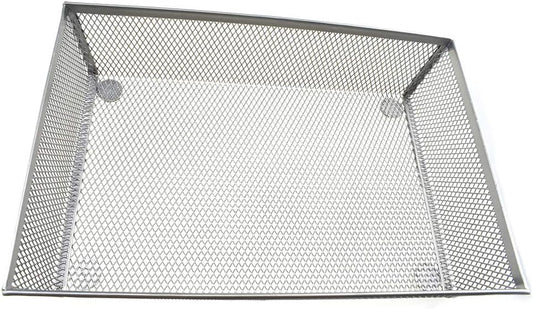 HAHIYO Stackable Mesh Tray Cup 9 x 6 x 2 inches Sturdy Container for Desk Drawer Organizer Collection for Home Office School kitchen Soft Foam Feet No Sharp Edges 1 Pack Silver