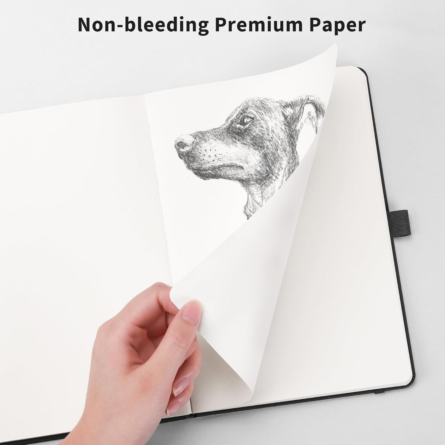 RETTACY Blank Journal Notebook, 192 Pages, A5 Medium Size (5.7'' x 8.3''), Leather Hardcover, 100 GSM Thick Paper, for Sketching, Drawing, Painting (Brown)