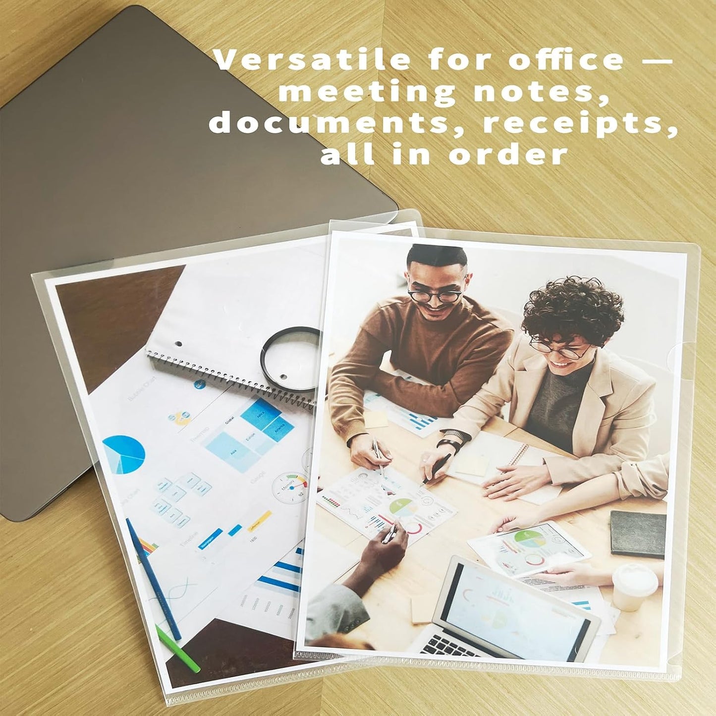 10 Pack Thick Clear Plastic Folders – Fits A4 & Letter Size Paper 8.5x11 Inch, Waterproof Document Protectors, Keeps Documents Organized for School, Office & Home