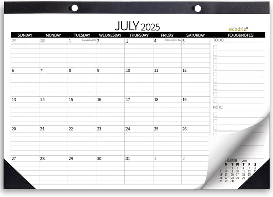 Desk Calendar 2026 Wall Calendars, July 2025 - December 2026 Monthly Planner Paper Office Desktop 17"X 12", 18-Months, Planning and Organizing Home, School, Office, Holiday, Vacation