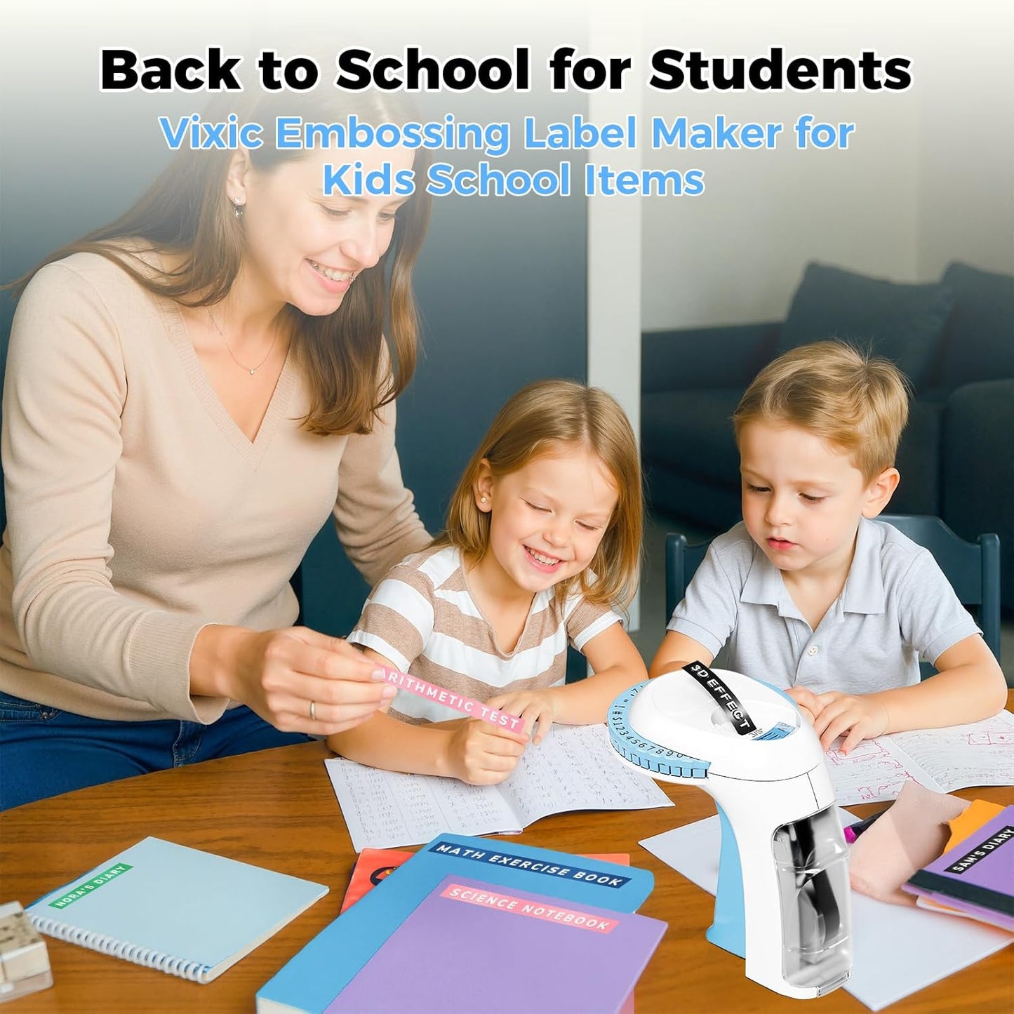 Embossing Label Maker, Retro 3D Label Maker Embossed, Vintage Embosser Label Makers Machine with 5 Rolls Embossing Tapes, Manual Labeler Old School for Home Office Kids DIY Crafting