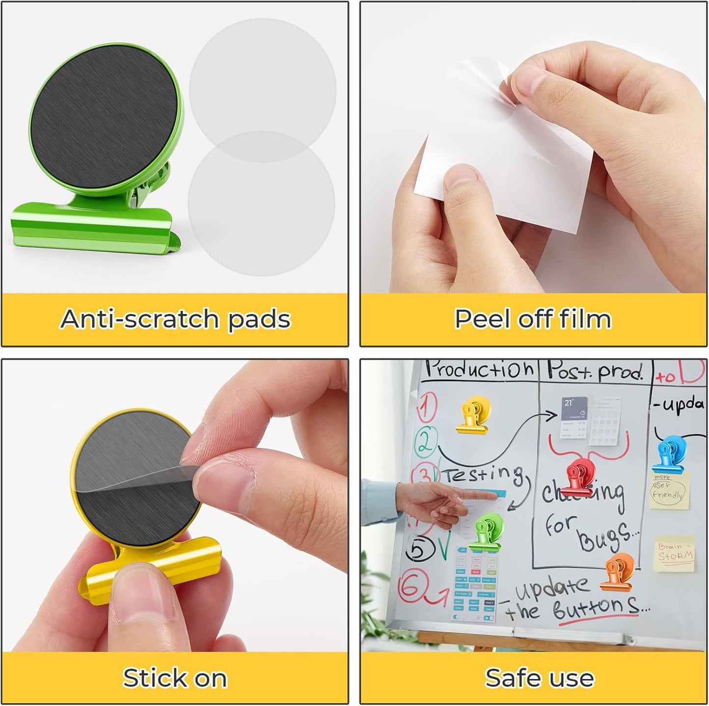 20 Pack Fridge Magnet, Multicolor Magnetic Clips Whiteboard Magnets, Magnet Clips Heavy Duty Refrigerator Magnets for Photo Displays, Home, Office, Classroom