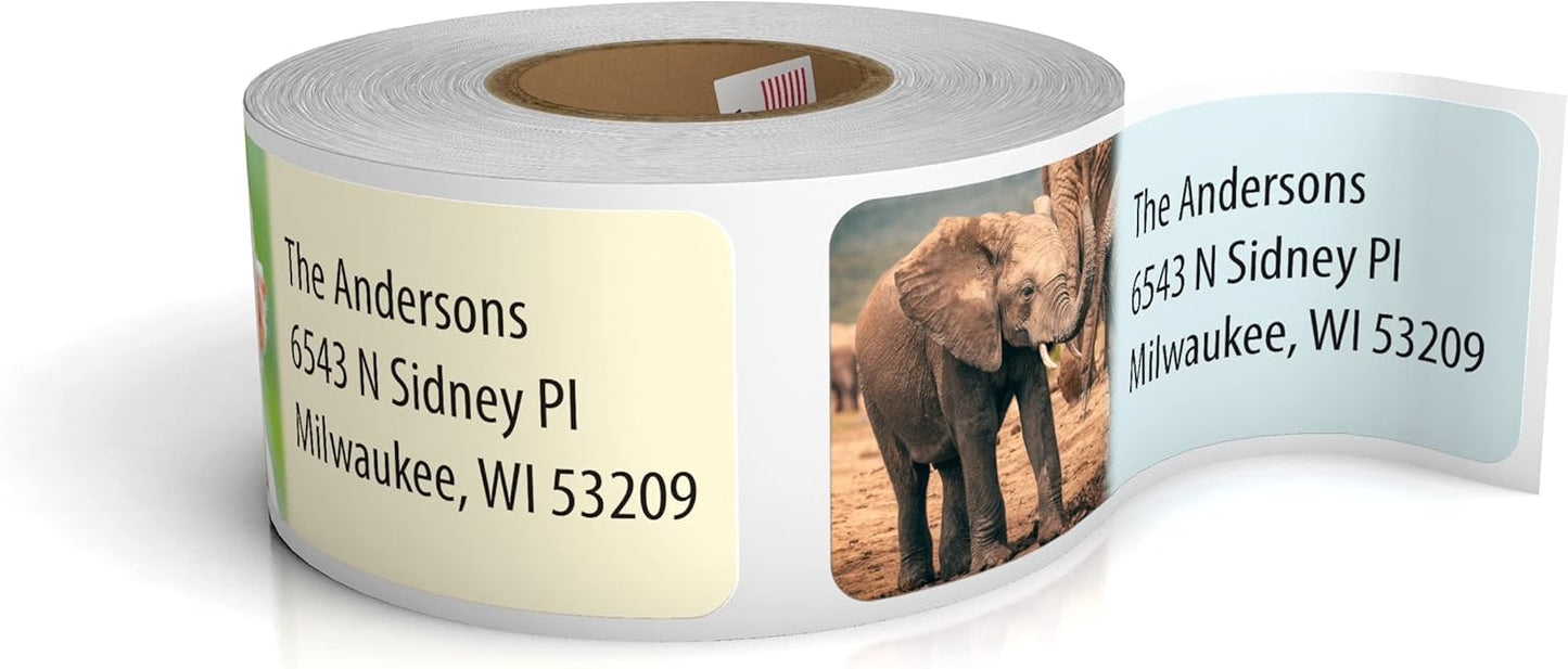 Customized Personalized Address Labels - Made in The USA by Kenco (Wild Animals, 250 Labels)