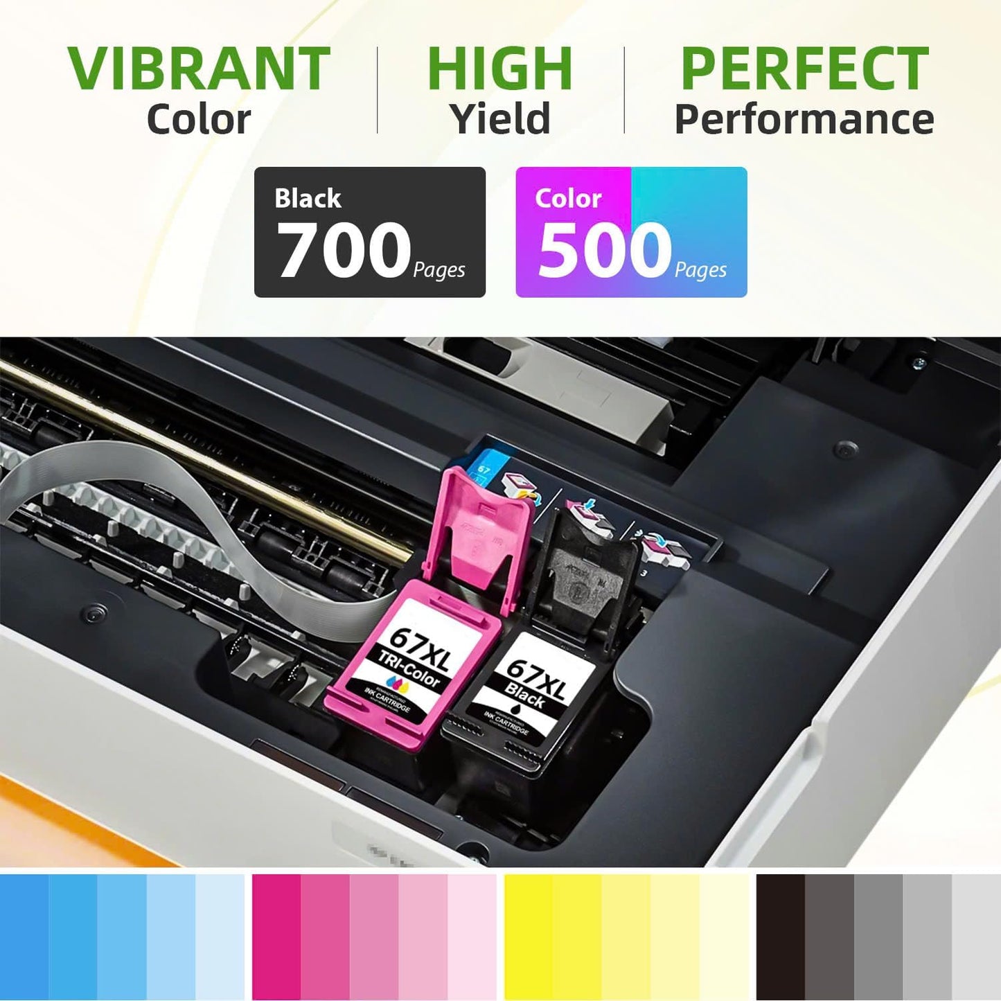 Hp Ink 67 & 67XL HP Printer Ink - Black Color Combo Pack for Hp 67 Ink Cartridges, HP 67XL Ink, DeskJet 2855e 2755e 2700 2700e 2800e 4155e 4255e 2827e 4100e 4227e, Envy 6055e 6000 6400 6455e Printer