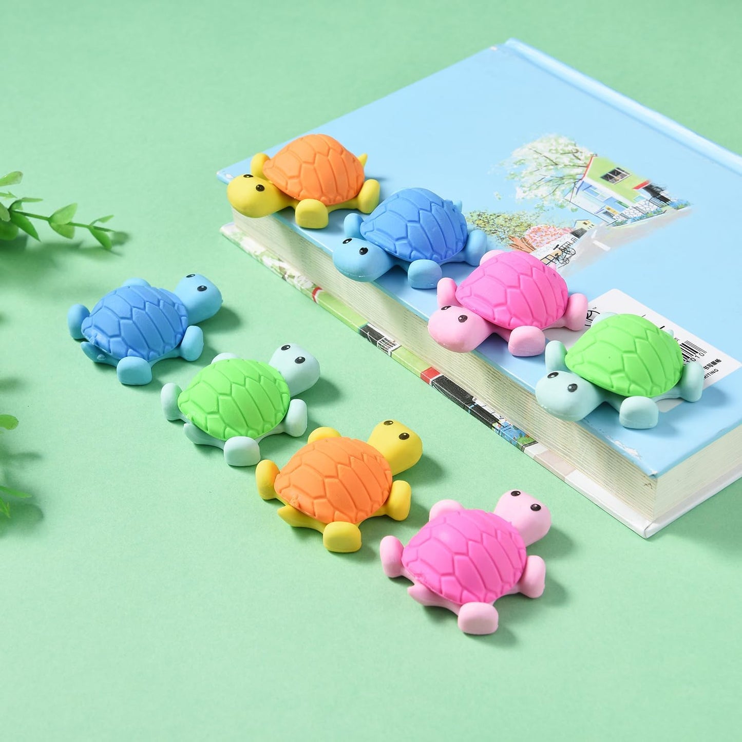 16 Pack Turtle Erasers for Kids, 3D Puzzle Erasers for Boys Girls, Fun Eraser for School Supplies Prize Gifts Party Favors