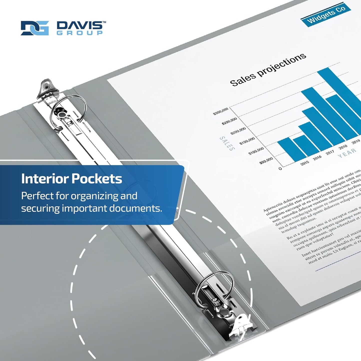 Easyview Premium 3-Ring Binders with Clear-View Covers and Round Rings, Binders for School or Office, 2 Inch, Pack of 6, Gray