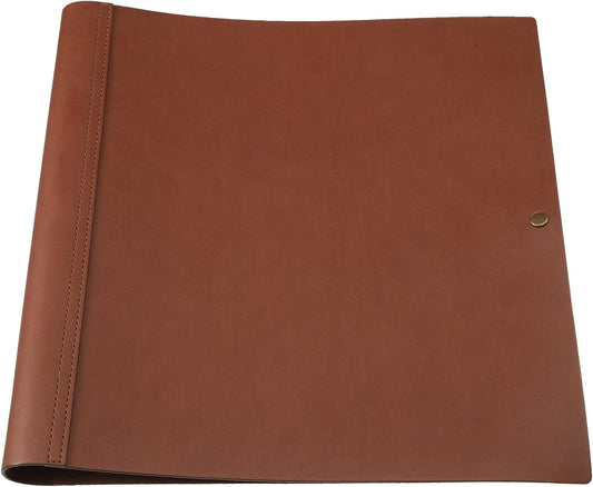 Leather 3 Ring Binder Holds 8.5 x 11 Inch Paper Binder Organizer Vintage Faux Leather Portfolio Folder Planner for Office Home Document Photo Diary Supplies(Chocolate)