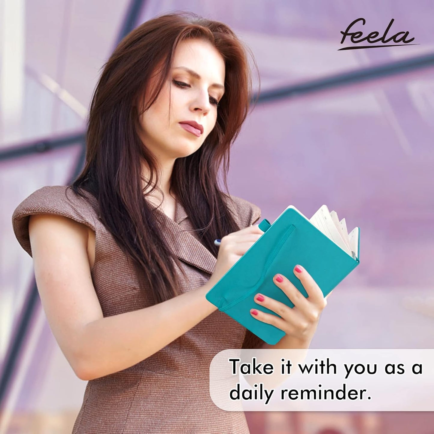 24 Pack Journal Notebook for Work, Feela Business Notebook Bulk Hardcover Lined Writing Journal with Pen Holder for Men Women Note Taking, with 24 Black Pens, 120 GSM, 5.1”x8.3”, A5, Emerald