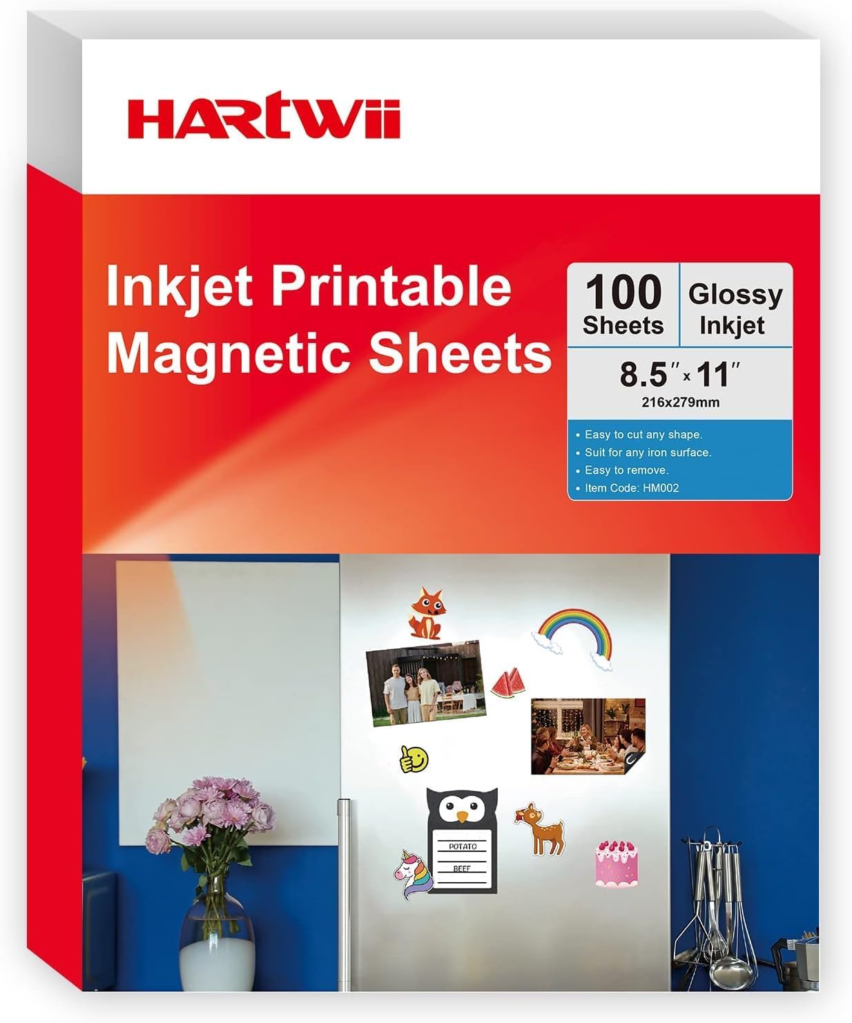 100 Sheets Bulk Printable Magnet Matte Sheets for inkjet printer Make Refrigerator Photo 13.5mil 8.5 x 11 inches Thick magnetic printer paper for cricut