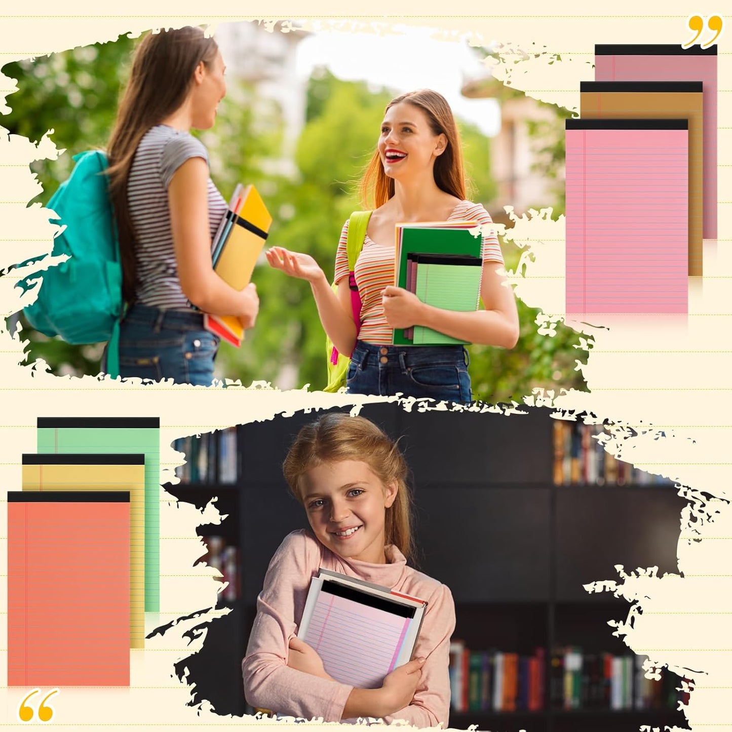 Fuutreo 12 Pcs 5" x 8" Legal Pad Writing Notepads 50 Sheets Small Legal Pad Narrow Ruled Multiple Color Lined Paper for School College Office Supplies Work (Multicolor)