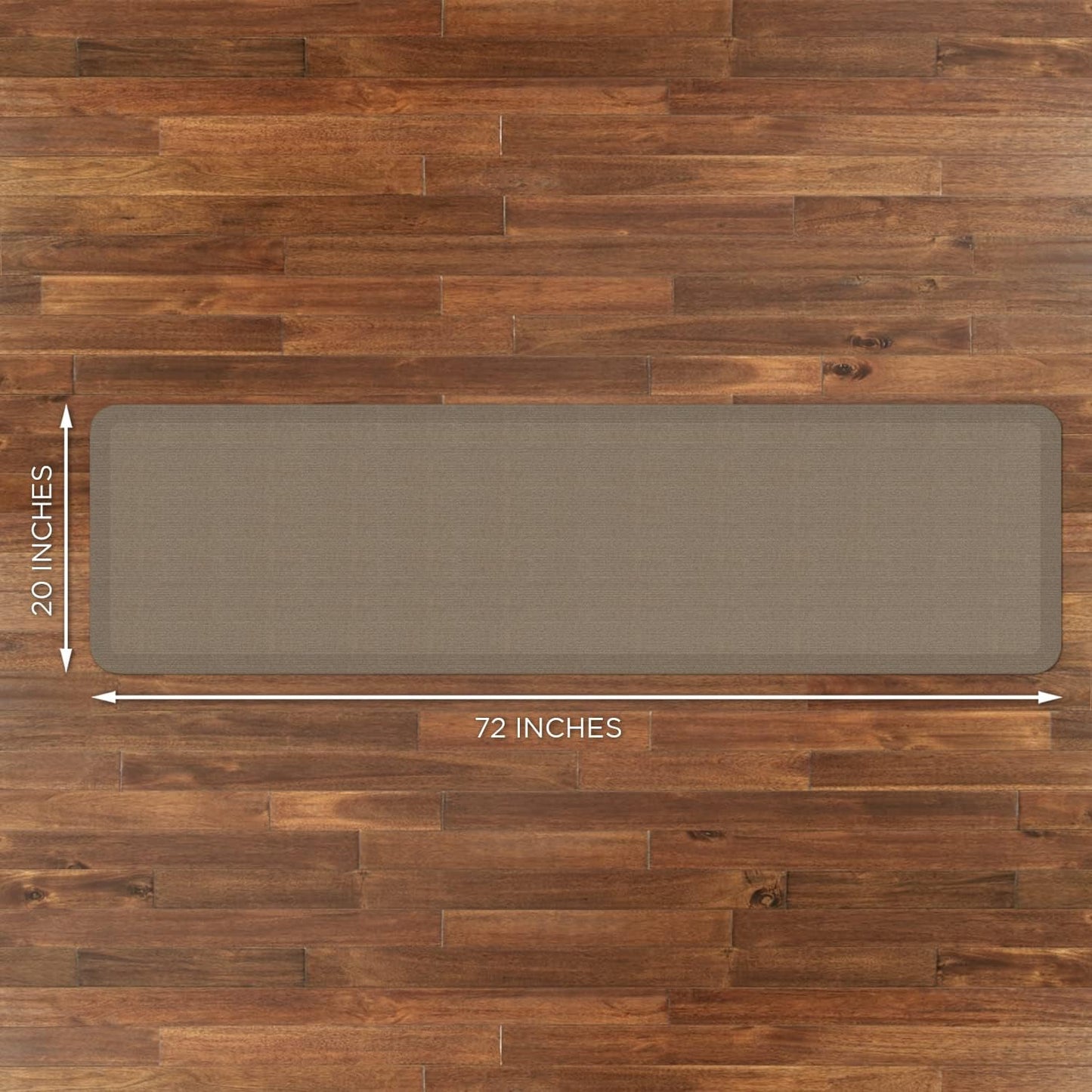GelPro Ergo-Foam Cushioned Anti-Fatigue Standing Kitchen Floor Mat, Padded Stain-Resistant, Waterproof, Non-Slip Comfort Padded Desk/Office Mat - 20" x 72", Grasscloth Pecan