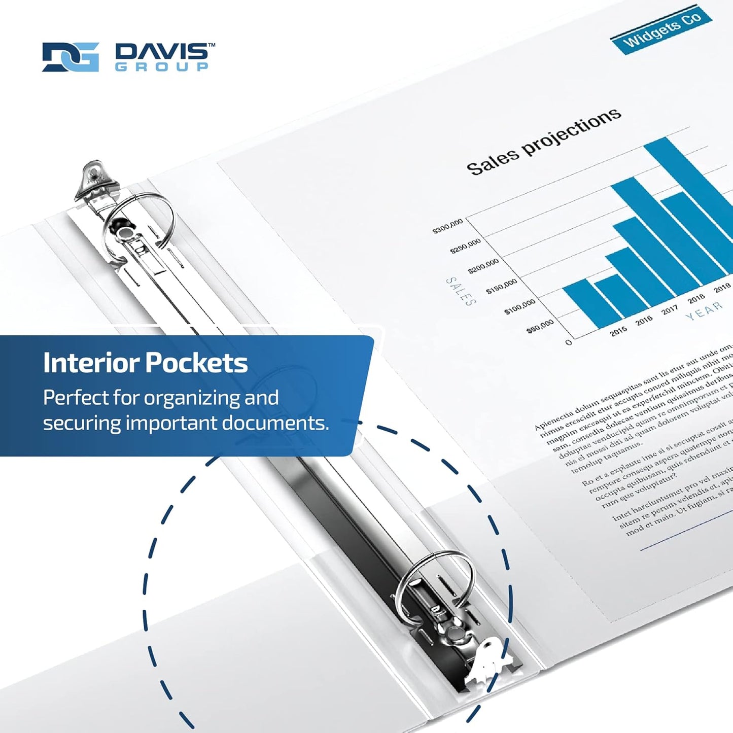 Easyview Premium 2-Inch Binders with Clear-View Covers, 3-Ring Binders for School, Office, or Home, Colored Binder Notebooks, Pack of 12, Round Ring, White