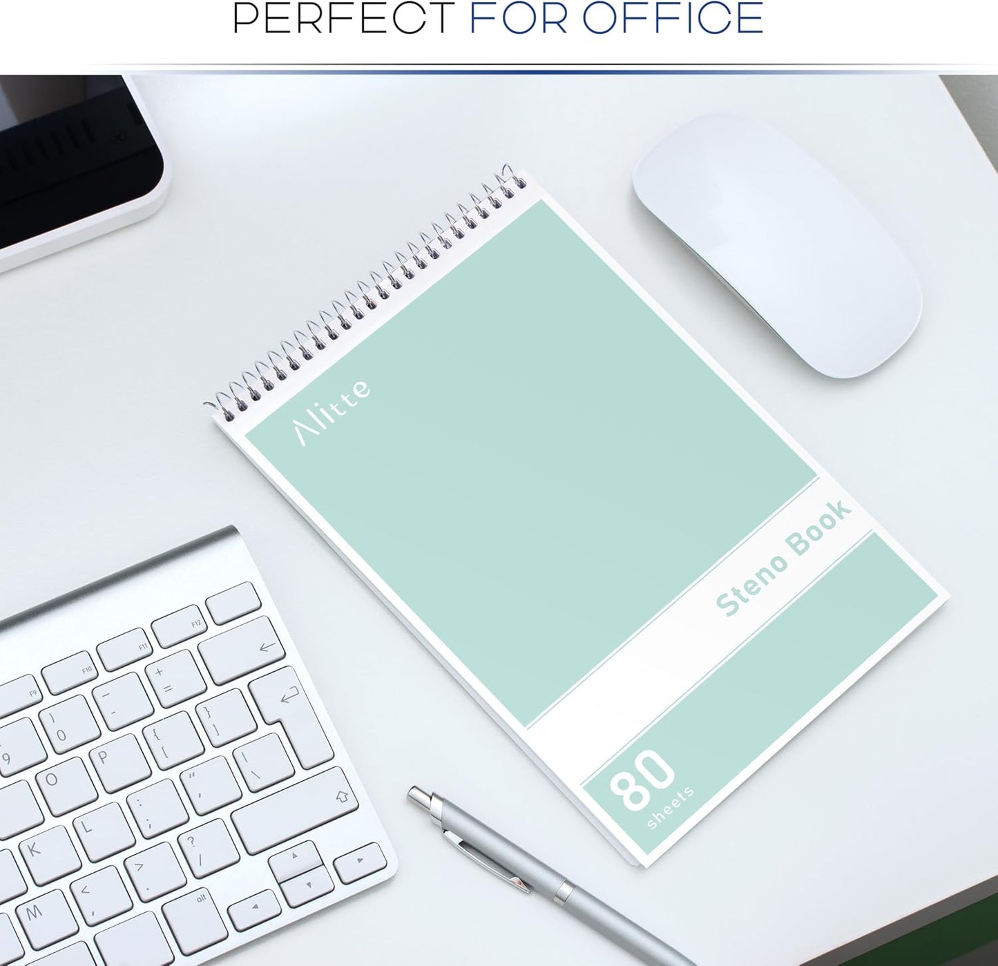 Steno Pads Spiral 6x9-12 Pack Pastel Colors - Perfect for Work, School, and Home Use, Easy Tear-Off Pages, Gregg ruled, White Paper - No Ink Bleeds - 80 Sheets