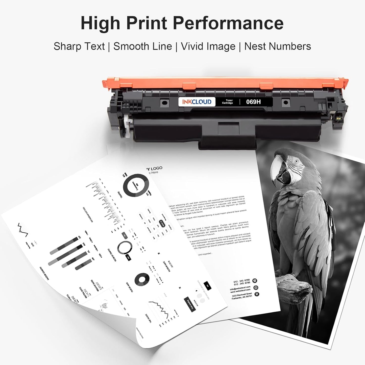 069H Black Toner Cartridge 1Pack Compatible Replacement for Canon 069 069H Work with imageCLASS MF753Cdw MF751Cdw LBP674Cdw LBP673Cdw LBP674Cx MF752Cdw MF756Cx Printer with Chip