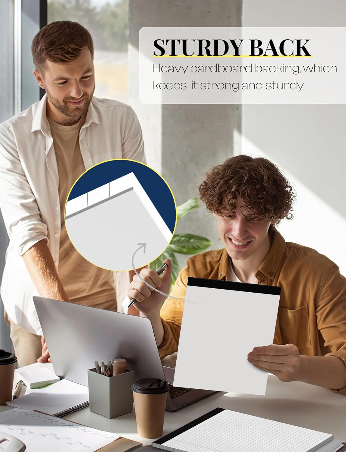 Note Pads 8.5 x 11 Wide Ruled Lined Writing Note Pad for Office 4 Pack White Legal Pads 8.5 x 11", 30 Sheets per White Notepad 28 Lines Lined Paper Pads for School Perforated Legal Notepads for Work