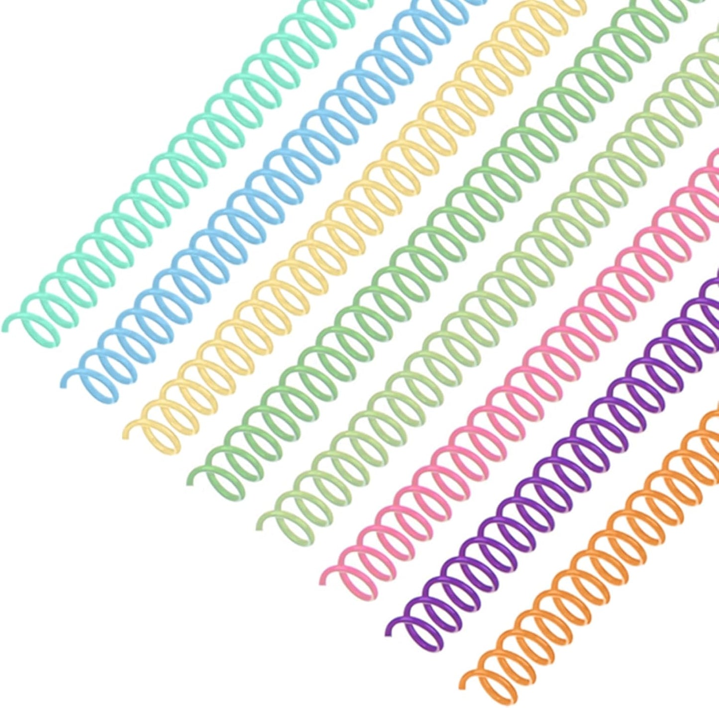 120 Pack Plastic Spiral Binding Coils Binder Binding Spirals Rings Multi Size Spiral Binding Wire Combs Spines Coils, 4:1 Pitch (Colorful, 5/16 Inch)