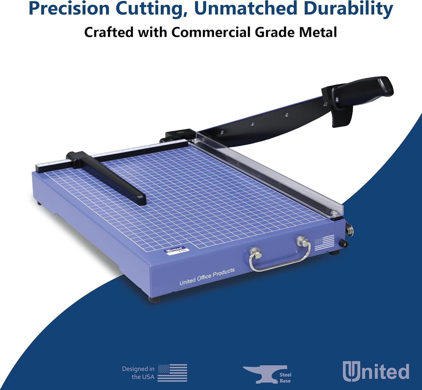 United Office Products T15 Commercial Guillotine Paper Trimmer, Sturdy Metal Base, 15" Cut Length, 15 Sheet Capacity, Paper Cutter for Offices, Schools and Crafts