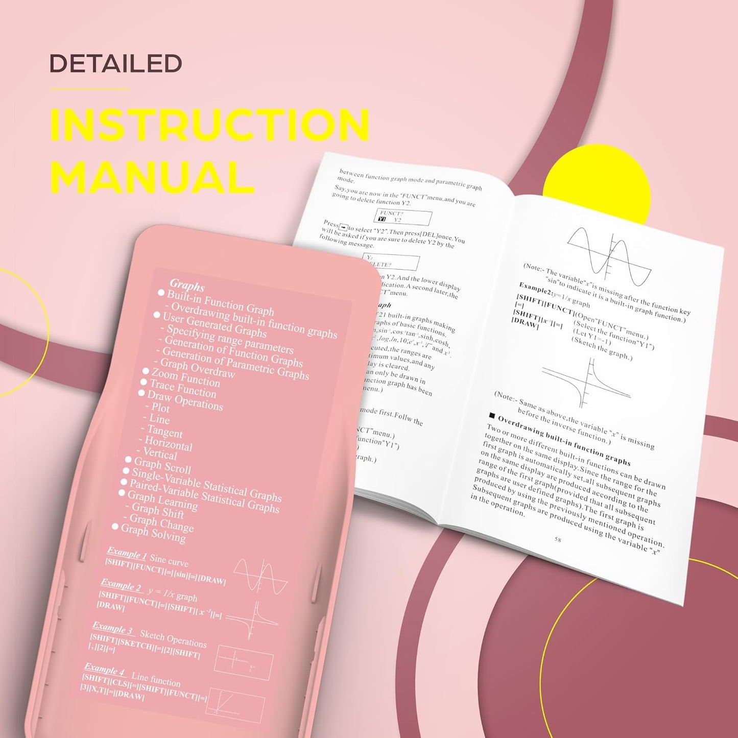 TOVO Scientific Calculator with Graphing Functions, Multiple Modes, 360 Functions, Large Screen, Intuitive Interface for Beginners, High School & Advanced Courses, TS-259 (Developed by CATIGA)