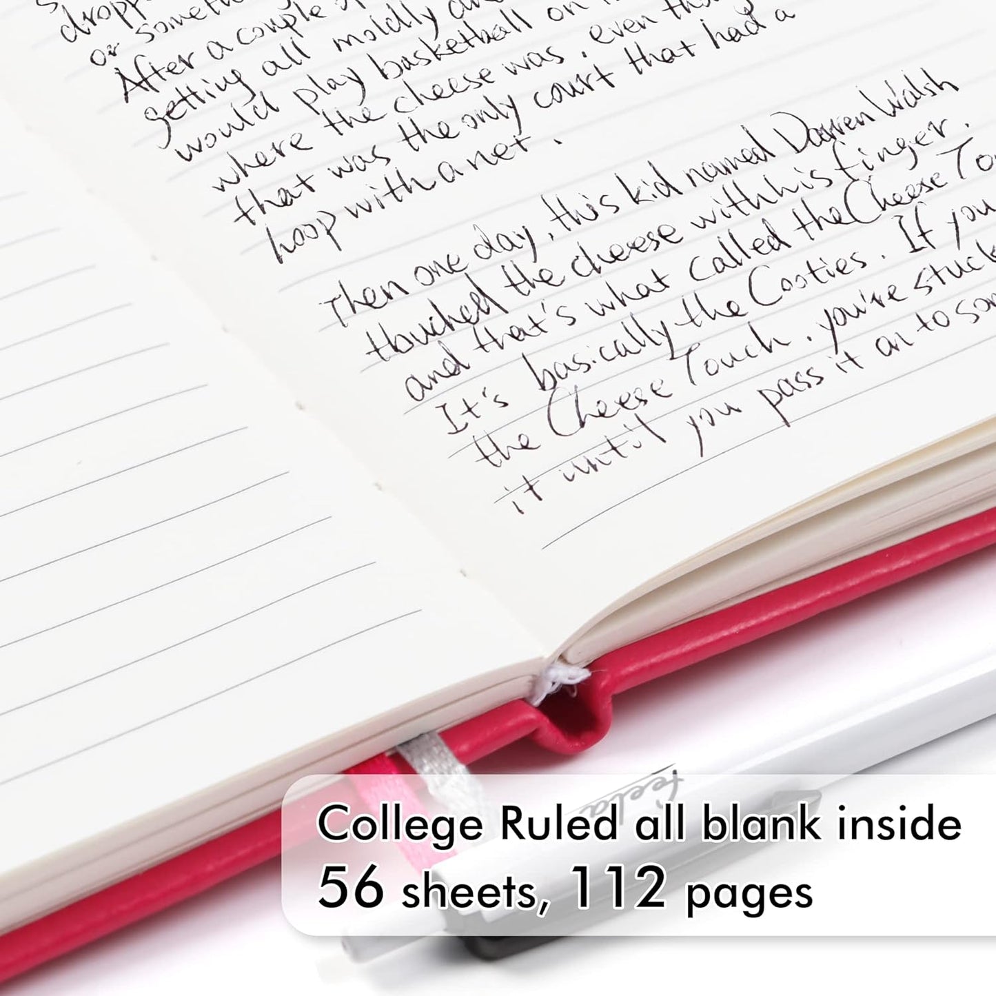 feela 6 Pack Pocket Small Notebooks Bulk, Mini Cute Memo Notepads Hardcover College Ruled Lined Journals with Pen Holder for Women Girls Office School, with 6 Black Pens, 3.5”x 5.5”, A6, Berry