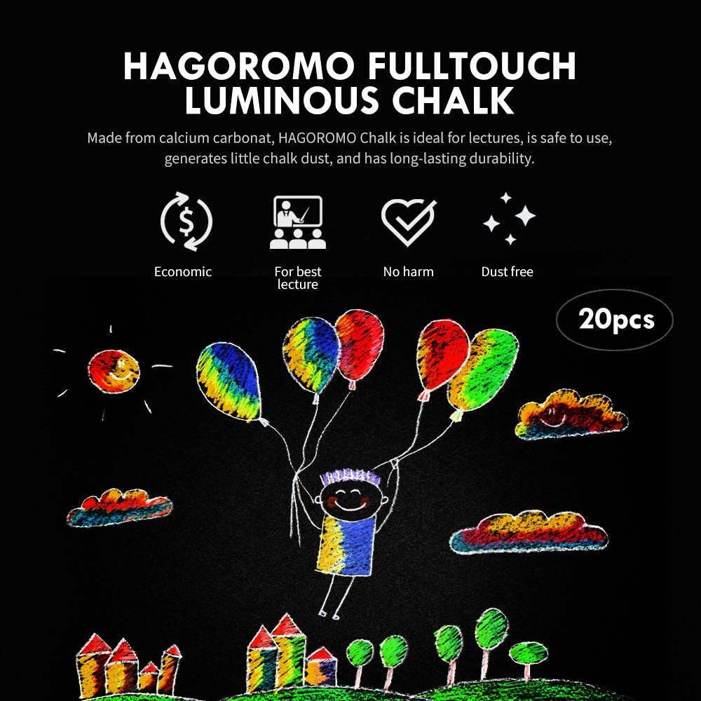 Hagoromo Fulltouch Luminous Chalk 1 Box [5 Color Mix/20 Pcs]