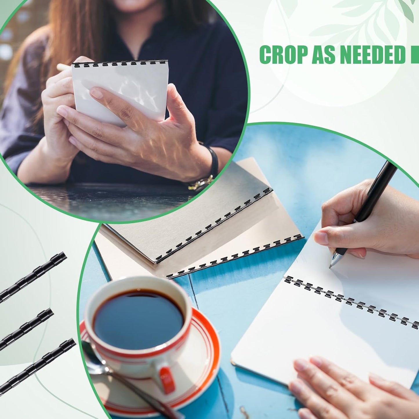 Maitys 300 Pcs Plastic Binding Combs Bulk 19 Ring Comb Spines Letter Size Spiral Binding for Notebook Calendar Picture(1/4 Inch,Black)