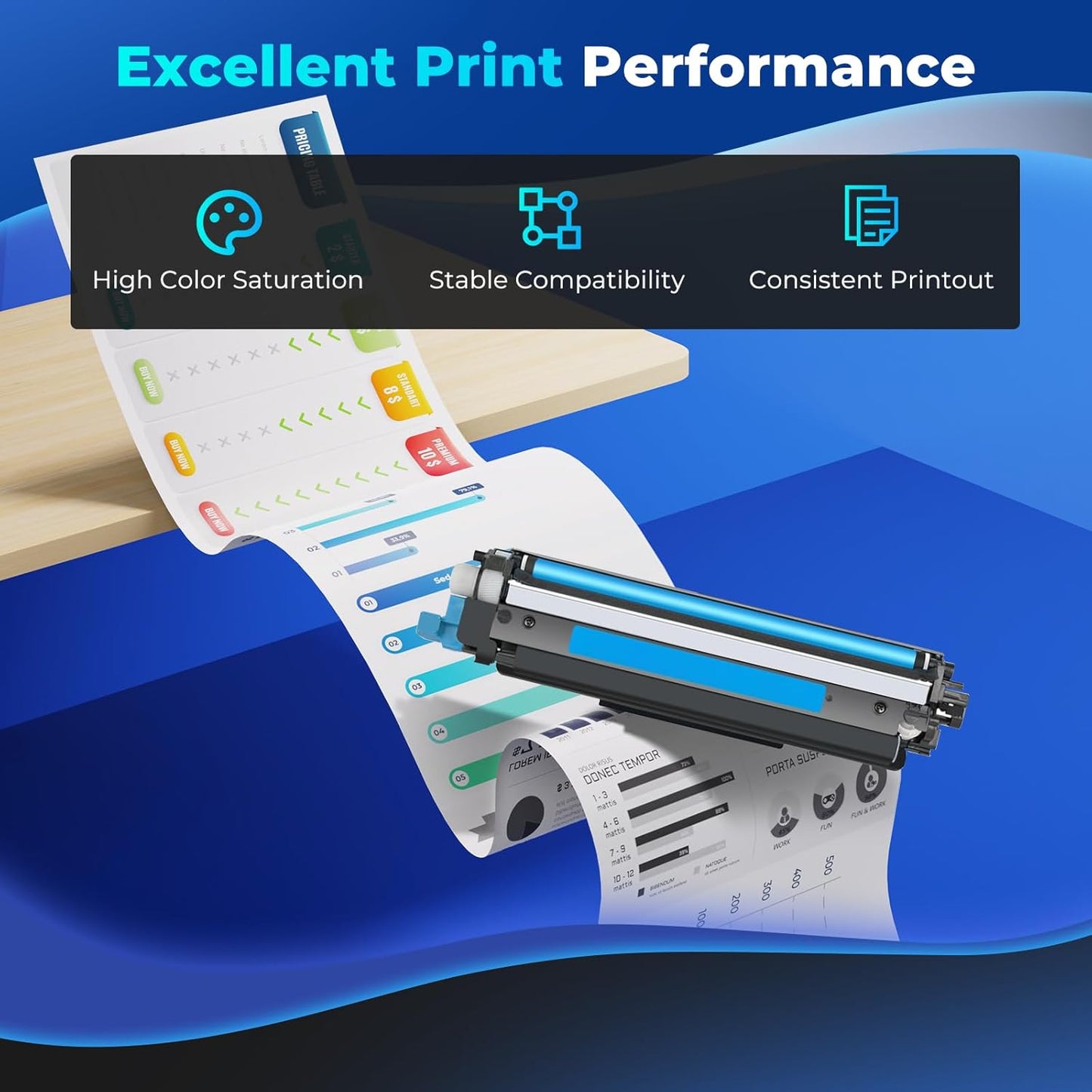 201X Toner Cartridges Replacement for HP 201X 201A HP201X 4 Pack for Color Laser Jet Pro MFP M277dw M252dw Toner Cartridges for Color Laser Jet Pro MFP M277c6 M277n M252n, Black Cyan Magenta Yellow