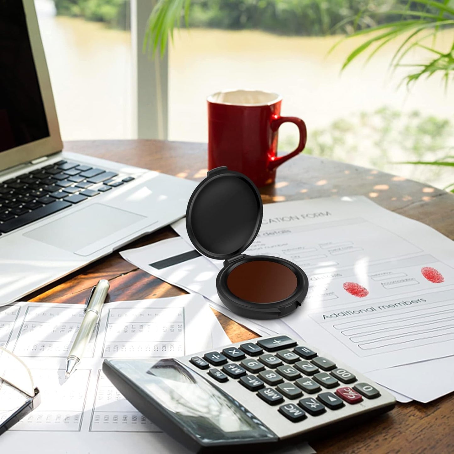 ERKOON 6 Pack Fingerprint Ink Pads, Thumbprint Ink Pad for Notary Supplies Identification Security ID Fingerprint Cards Law Enforcement Fingerprint (Red-1 Pack)