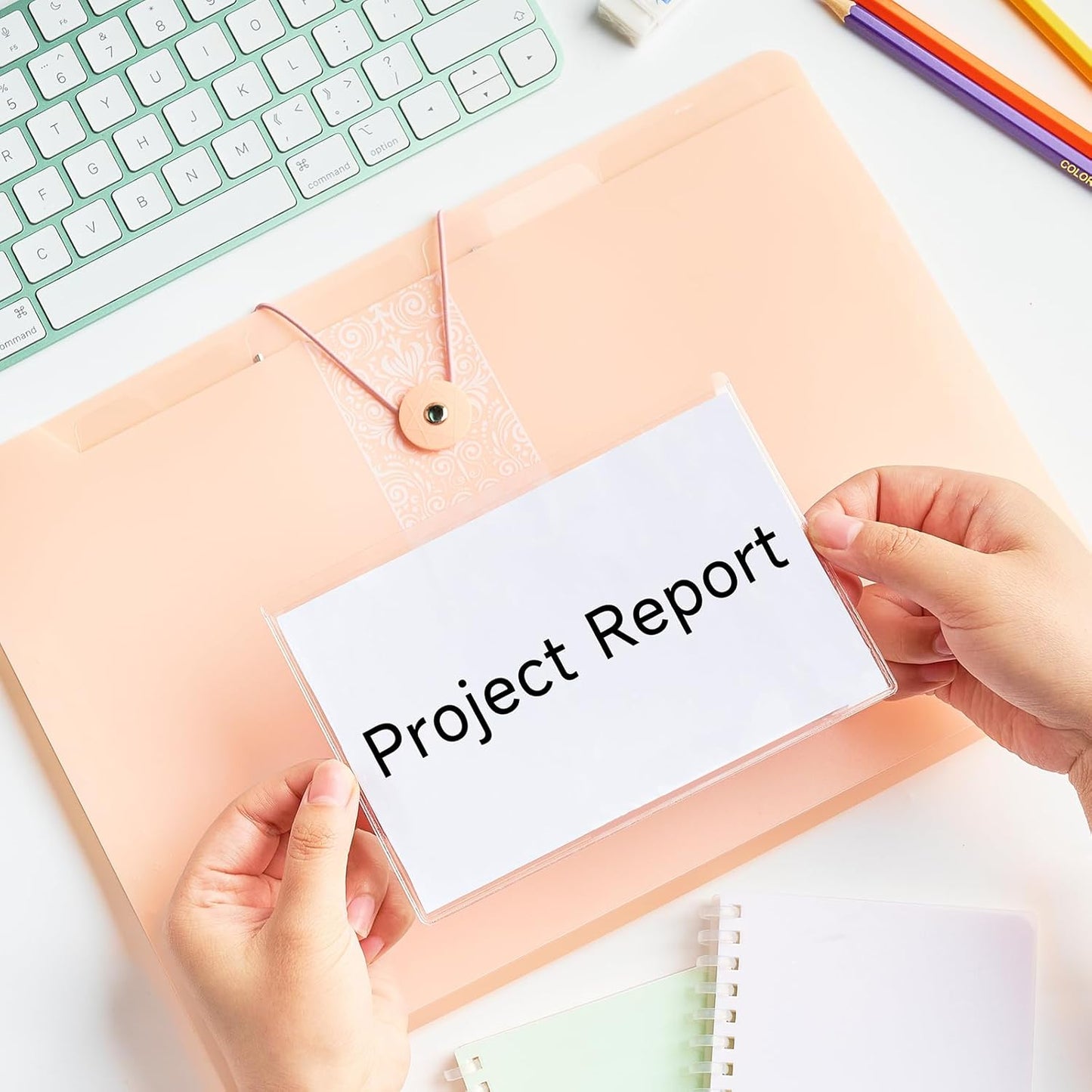 36Pcs Adhesive 4" x 6" Index Card Pockets, Clear Label Holders with Top Open for Loading, Plastic Pocket Sleeves for Organizing Storage Bins, Library Cards, Shelves