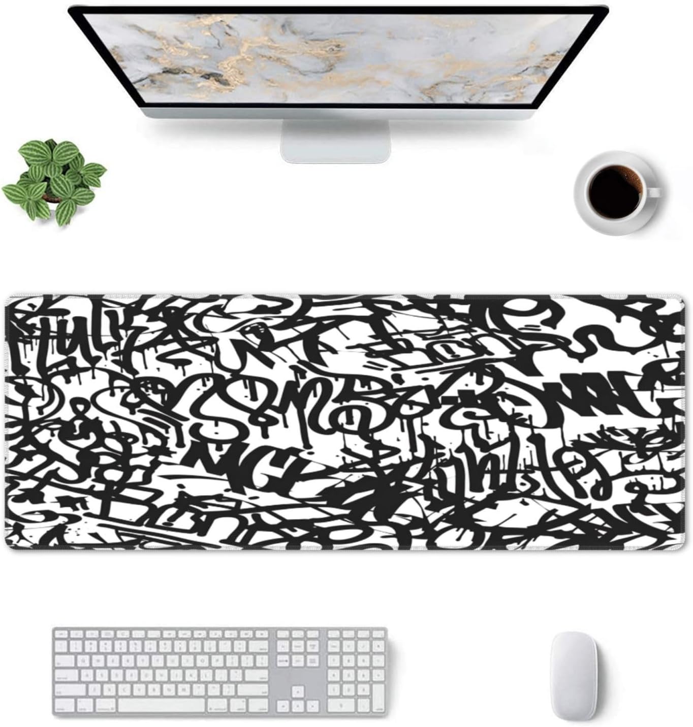Graffiti Mouse Pad, Large Big Gaming Mouse Pad Desk Pad, Mousepad with Non-Slip Rubber Base, Extended XXL Mouse Mat for Computer Laptop Office Accessories