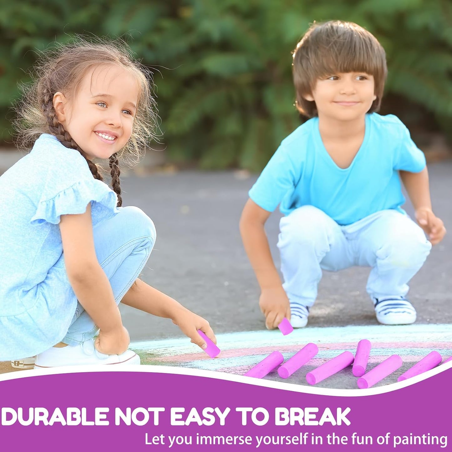 Fulmoon 40 Pcs Jumbo Sidewalk Chalk for Kids Outdoor Art Non Toxic Large Washable Street Chalk for Adults Drawing Painting Classroom(Rose Red,Round Style)