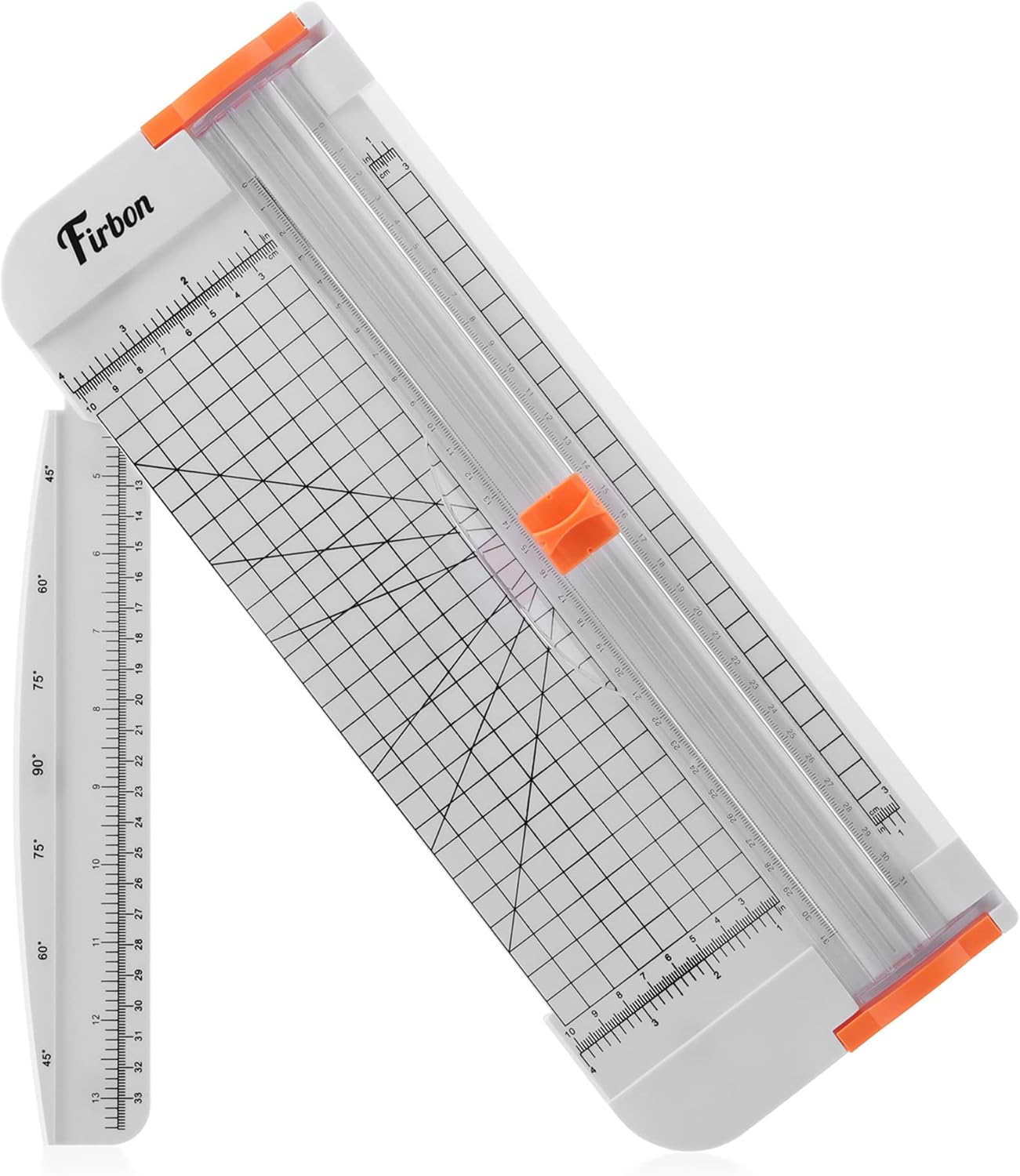 Firbon A4 Paper Cutter 12 Inch Titanium Paper Trimmer Scrapbooking Tool with Side Ruler for Craft Paper, Coupon, Label, Cardstock (White)
