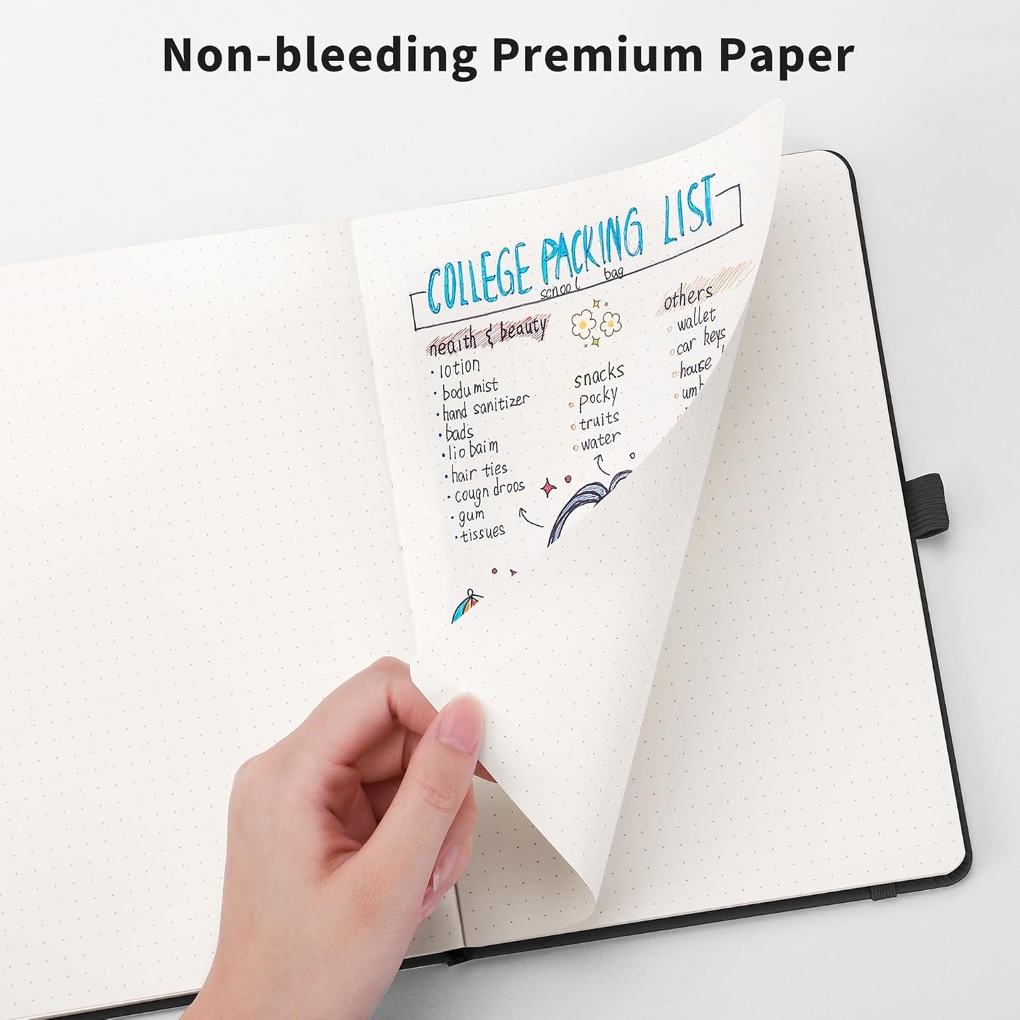 RETTACY Bullet Dotted Journal Notebook, 192 Pages, A5 Medium Size (5.7'' x 8.3''), Leather Hardcover, 100 GSM Thick Paper, for Bullet Journaling, Planning, Tracking (Purple)