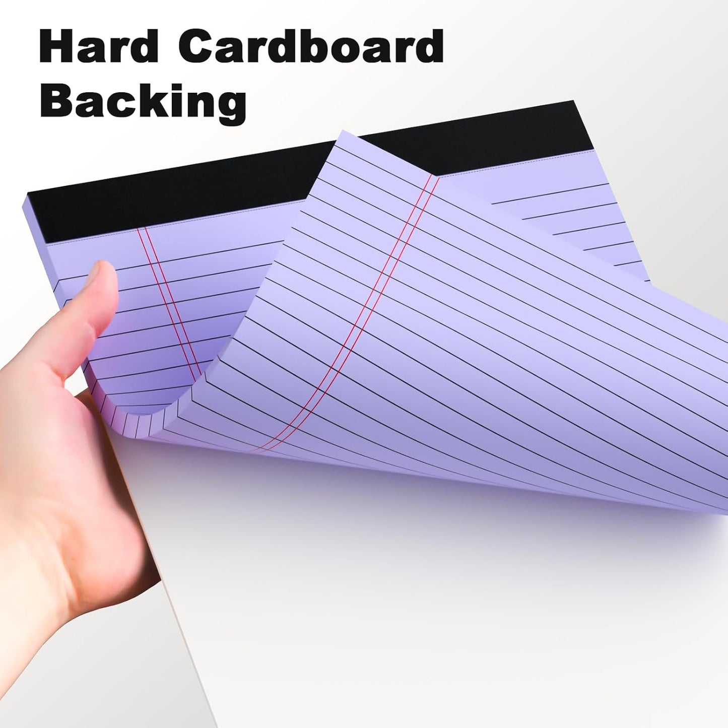 Pink Purple Legal Pads 8.5 x 11 Wide Ruled, Note Pads 30 Sheets/Pad, 20lb Colored Notepad Paper, Perforated Notepad with Sturdy Back