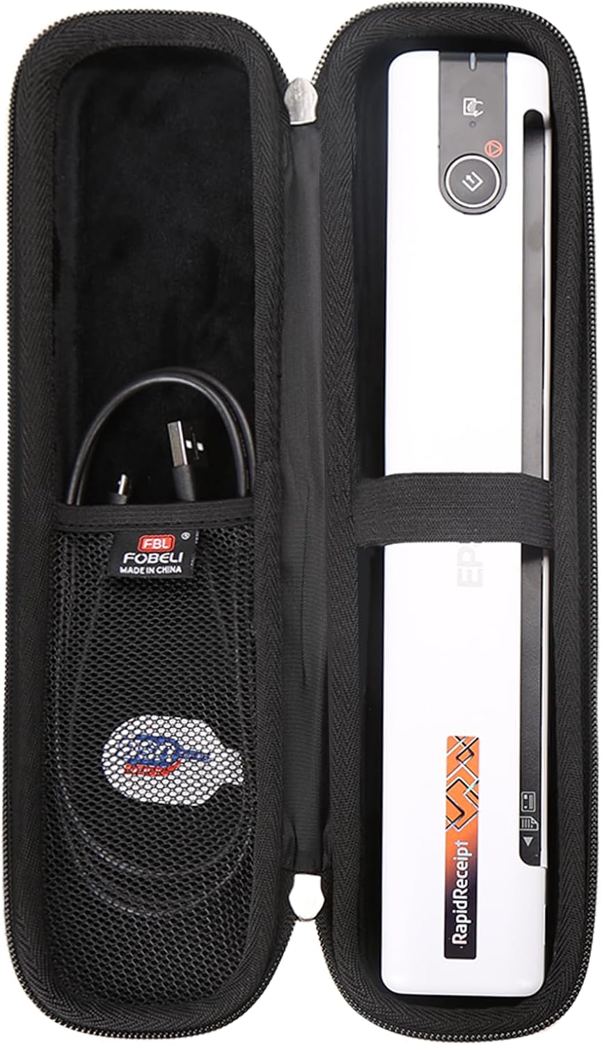 FBLFOBELI EVA Hard Carrying Case Compatible with Epson Workforce ES-50/ES-55R/ ES-60W/ES-65WR/DS-30/DS-70/DS-80W and Epson RapidReceipt RR-60/70W Portable Document Scanner (Case Only) (Black)