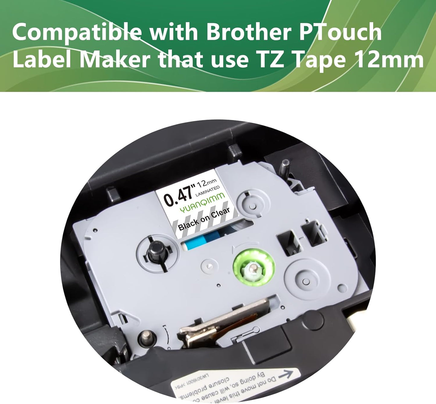 10x TZe131 Compatible with TZe Tz Tape 12mm 0.47 Laminated Clear Label Tape Compatible for Brother PTouch Label Maker Tape TZe-131 TZ-131 TZ131 for PTD210 PTD220 PTD600 PTD410 PTH110 Printer