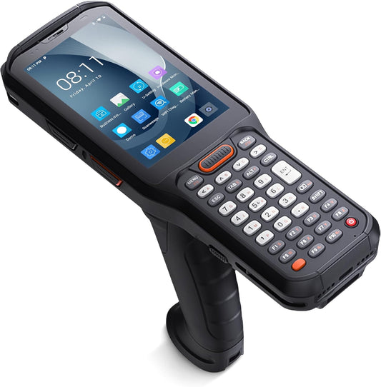 Inventory Scanner with Zebra Scanner, PDA with Pistol Grip, IP68 Rugged, NFC, 4G Wi-Fi 6, Handheld Warehouse