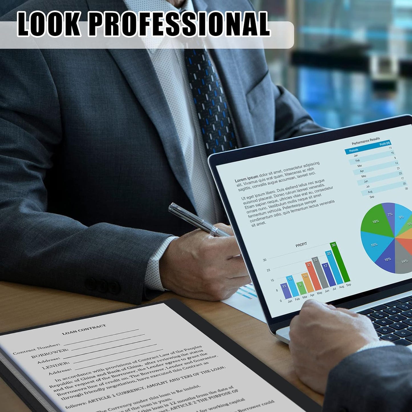 Teling 150 Pcs Plastic Report Covers with 3 Prong Clear Front Resume Folder Business Report Covers Bulk Presentation Folders Clear Front Report Folders for Documents, School, Office(Black)