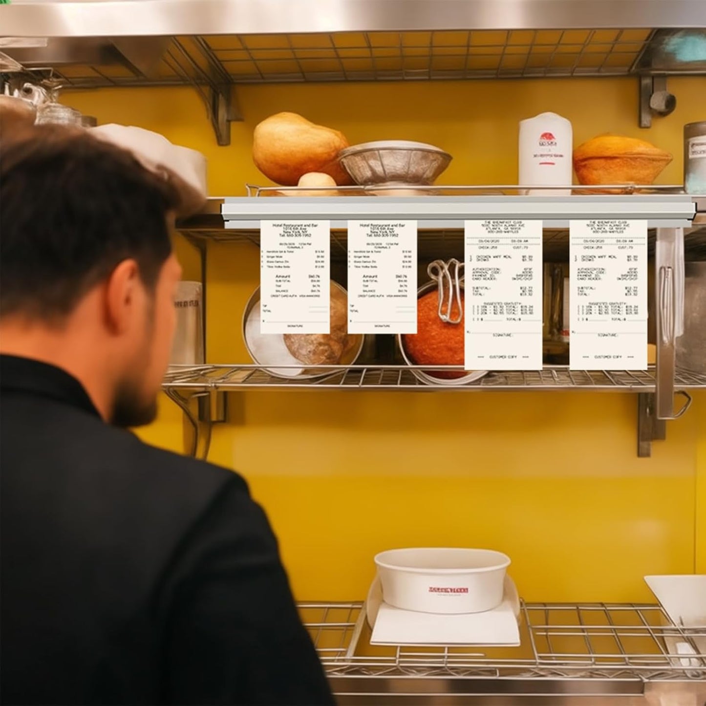 CjgyzTicket Holder for Restaurant, 28/32/36/48/60 inches, Restaurant Order Holder，Durable and Easy to use, Suitable for Commercial Kitchens, cafes, Fast-Food(28 Inch, 2 Pcs)