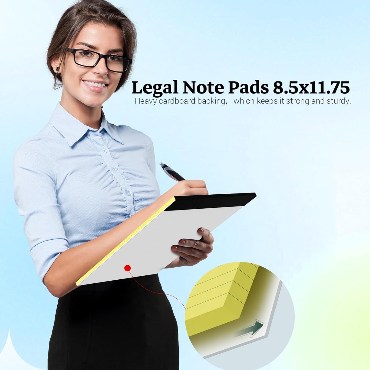 Yellow Legal Pad, 8.5 x 11 College Ruled Notepad, 12 Pack Legal Notepads 8.5 x 11 Writing Pads, 30 Sheets Per Note Pad, Micro Perforated Lined Paper 8.5 x 11 for Work Study Daily Note Taking List