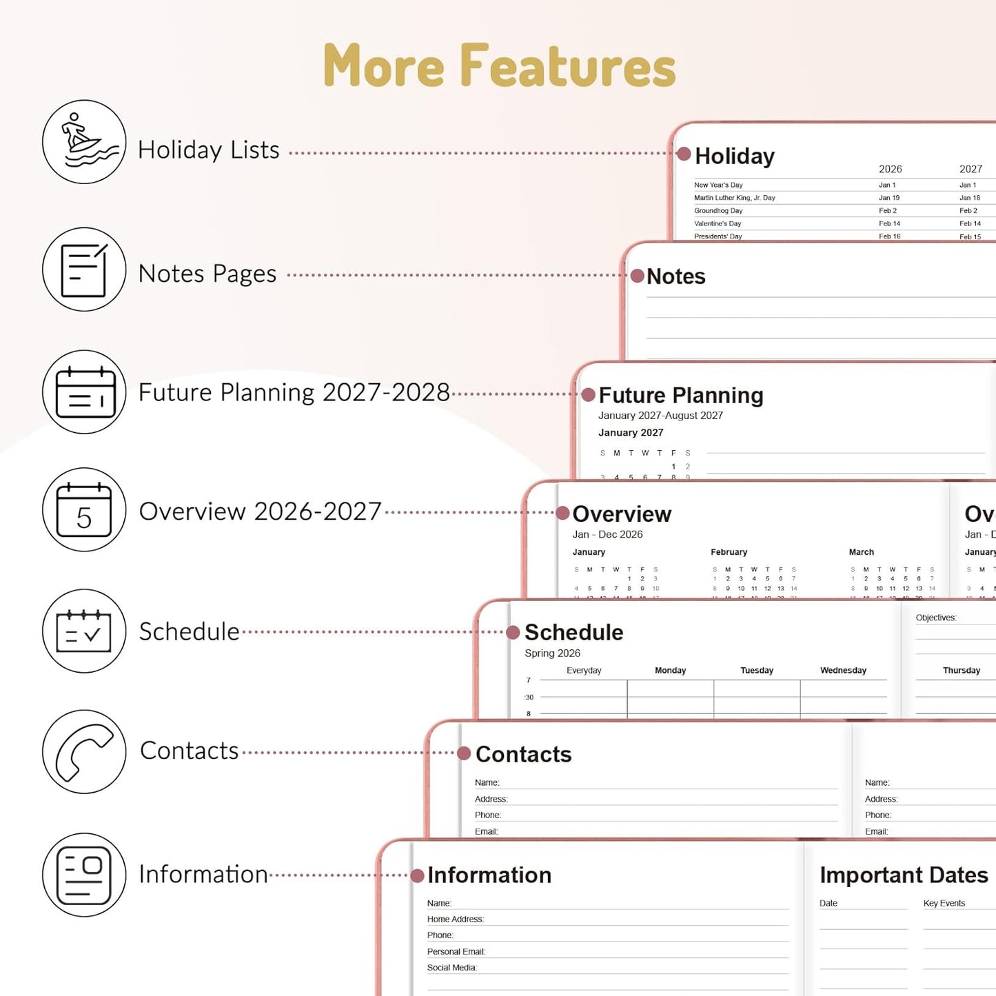 Forvencer Pocket Planner 2026, Weekly Monthly Planners with Month Tabs for Purse, 3.5" x 6", Oct 2025-Dec 2026 (15 Months), Small Daily Academic Calendar, Elastic Band, Hardcover Agenda for Women, Teacher