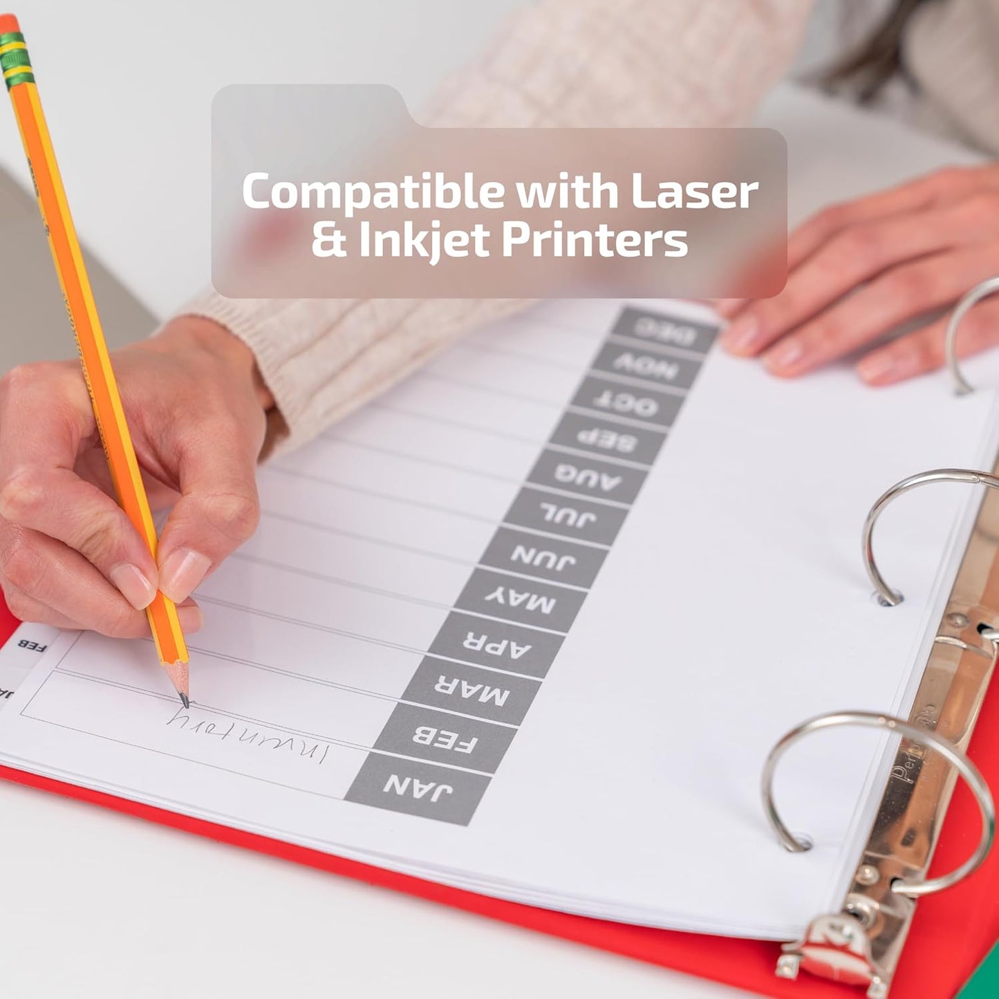 Davis Group Calendar Months January-December Index Tab Dividers for 3 Ring Binders, Customizable Table of Contents, 6 Sets