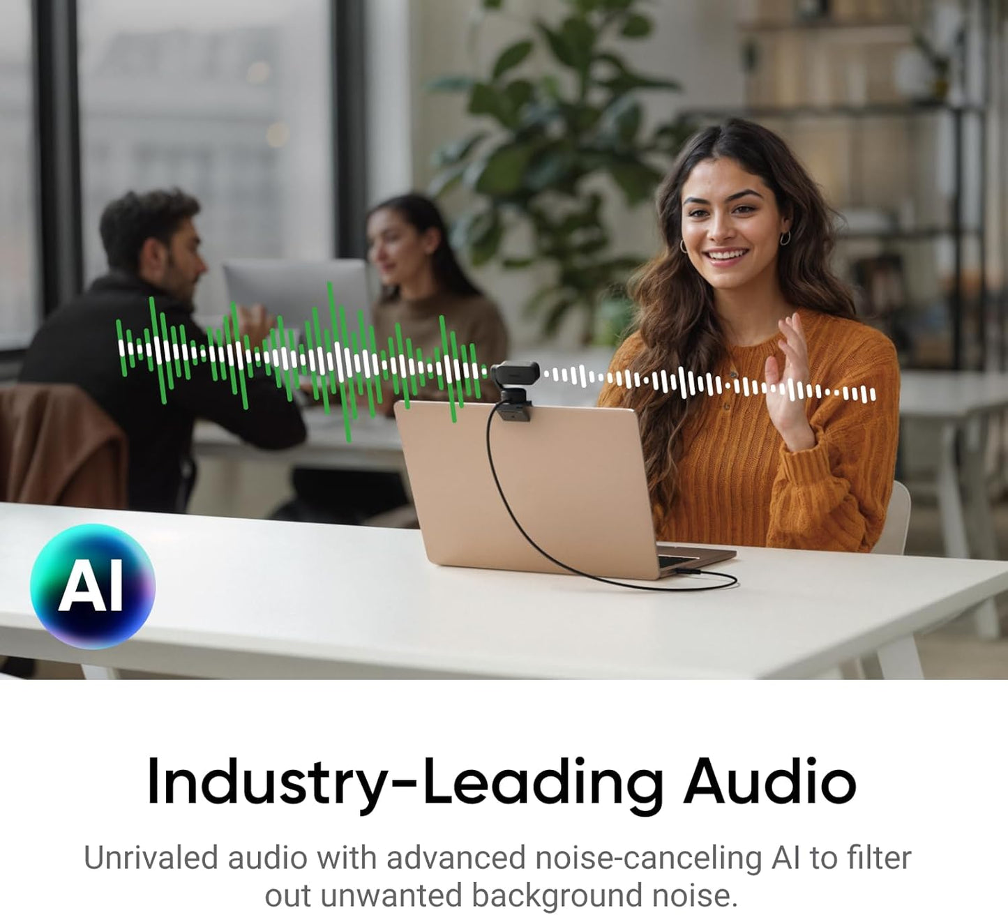 Insta360 Link 2 - PTZ 4K Webcam for PC/Mac, 1/2" Sensor, AI Tracking, HDR, AI Noise-Canceling Mic, Gesture Control for Streaming, Video Calls, Gaming, Works with Zoom, Teams, Twitch & More