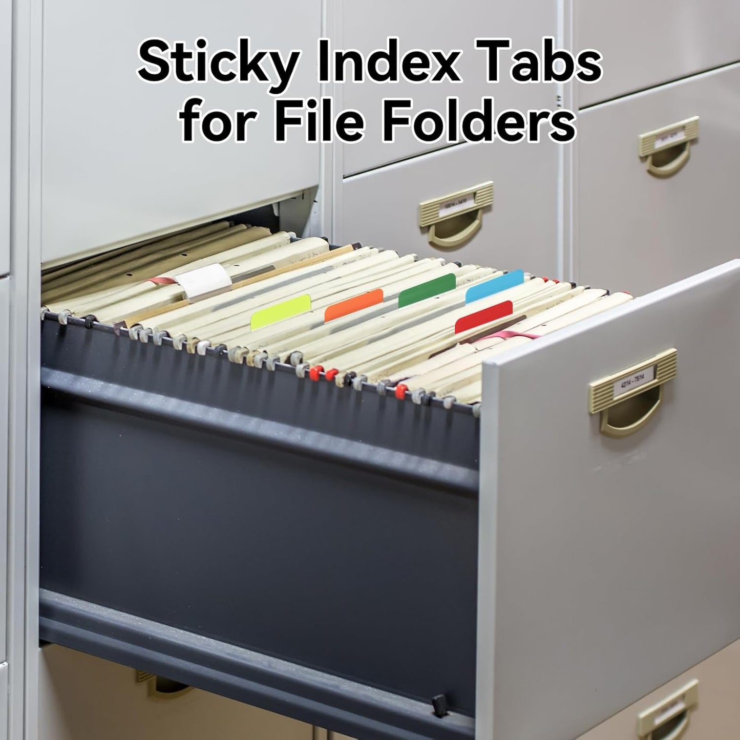 1200 Pieces Tabs 2 Inch Sticky Index Tabs, Colored Page Markers Repositionable Divider Tabs for Notebooks, Binder, File Folders, Books (60 Sets 10 Colors)