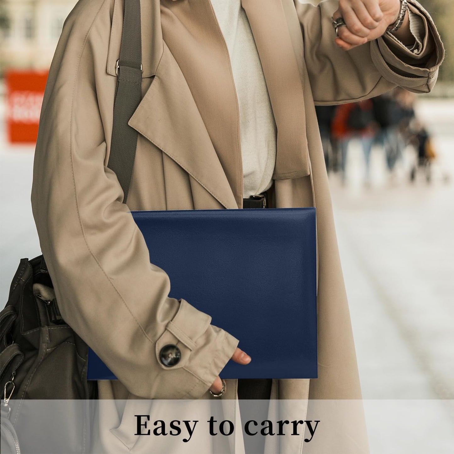 Diploma Cover 8.5x11 Inch, Graduation Certificate Holder - Elegant Faux Leather Folder for Graduation, Wedding Officiant,Navy Blue-1 Pack