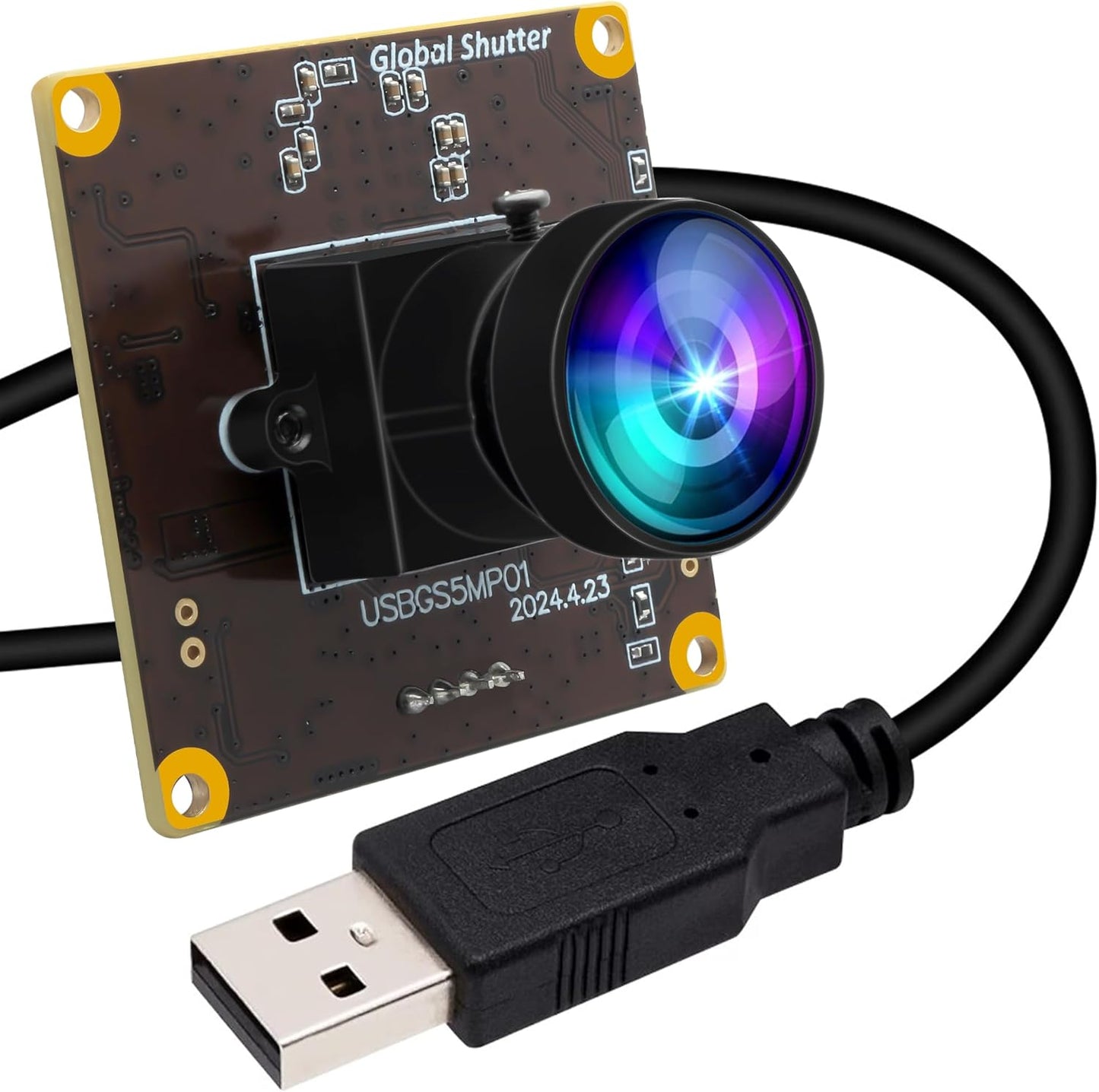 ELP 5MP Global Shutter 50fps USB Fisheye Camera for Computer, Laser Engraver, Live Streaming - 170 Fisheye Lens