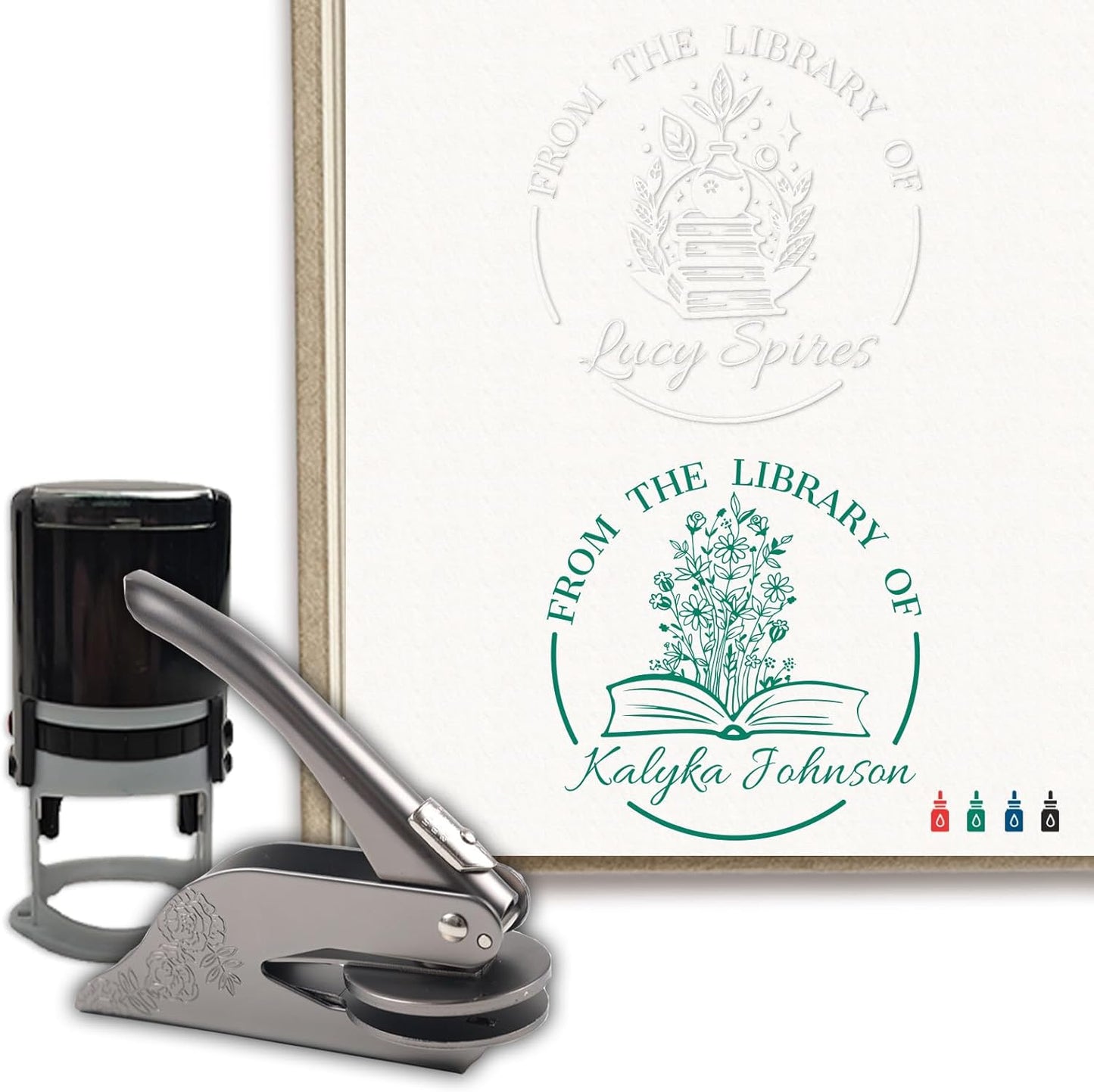 HDSD Custom Book Embosser,Personalized Your Name & Design,for Envelopes,Wedding Invitation,Christmas Book Embosser and More,Craft Your Own Elegant Book Stamps for Bibliophiles & Gift Giving