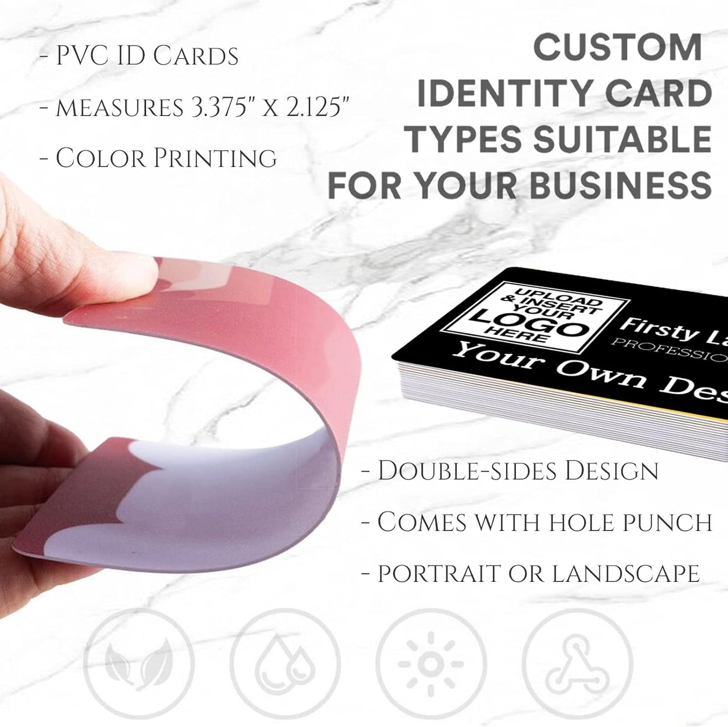 Custom Id Badge, Personalized Employee Photo Identification Card with Lanyard, Durable ID Card for Office Worker Doctor Nurse Student-Vertical-Template2